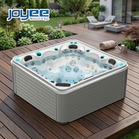 JOYEE Bain à remous extérieur 5 personnes en promotion avec système de contrôle Balboa, spa de massage en acrylique Ariestech pour jardin, hôtel, terrasse
