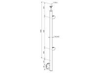Poteau d'extrémité de main courante rond en acier inoxydable à montage latéral avec pince à verre et support de rail pour escalier de balcon extérieur