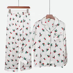 Korean Women Pijamas Short Sleeve Sleepwear Plus Size <strong>Piyama</strong> Luxury 2 Pce Silk <strong>Pyjamas</strong> Sexy Satin Pajama Sets PJ Set - Product Image 2