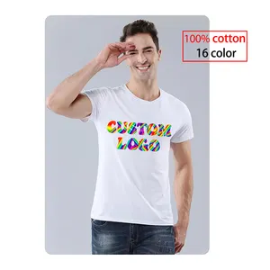 100% Baumwolle Blank T-Shirt Plain Assorted Mix Farbe Herren Logo Druck Custom T-Shirt