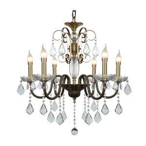 6 bulbs French Brass Candle Crystal Chandelier American Retro Bedroom Lamp Antique-style <b>Dining</b> Room Villa <b>Lighting</b> Fixtures - Product Image 1
