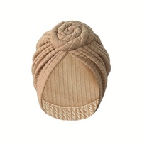 Turban côtelé à nœud donut pour femme, doux, extensible, pré-noué, style bohème ethnique, foulard, hijab musulman, bonnet, couvre-chef