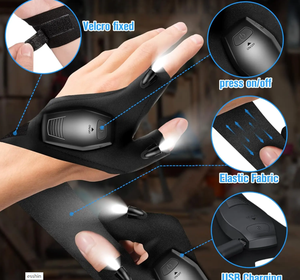 Guante de linterna LED recargable para exteriores con luces, regalos de pesca novedosos para hombres, herramienta para papá, Gadgets, regalos para reparar pesca - Product Image 2