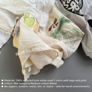 Paños Industriales de Algodón de Alta Resistencia, Trapos Blancos Impresos para Camisetas, Duraderos, Reutilizables y Lavables - Product Image 4