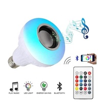 Haut-parleur sans fil à distance Lampe intelligente de lecture de musique Changement de couleur E27 RGB Ampoule LED intelligente