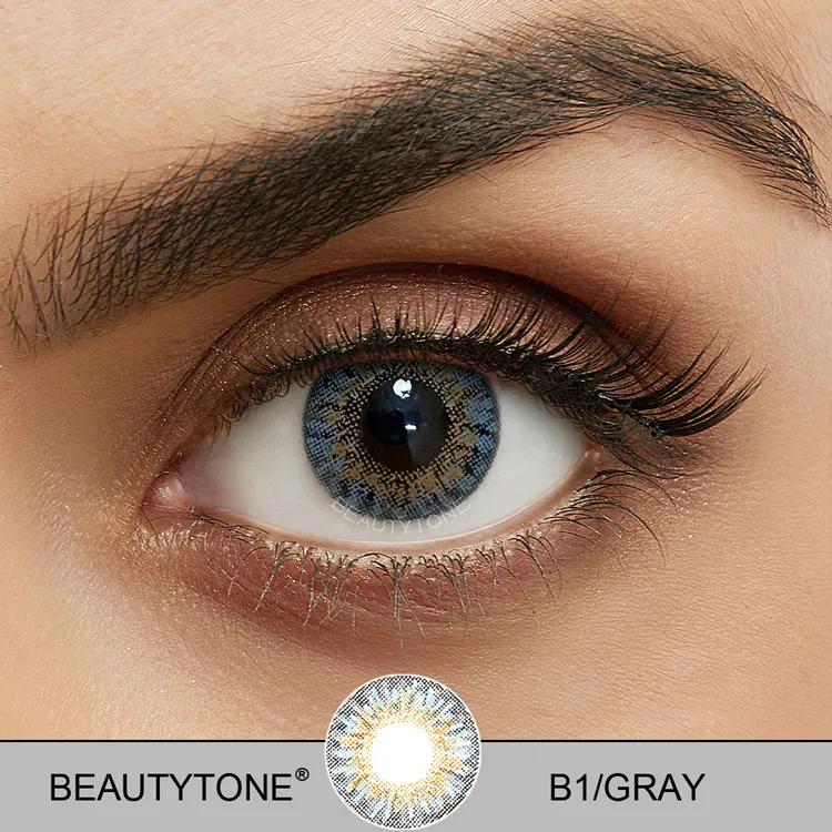 Colour Contact Lense Blends Gray Magic Style Soft Eye Contact Lens Wholesale 3 Tone Color Contact Lenses
