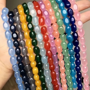 <span class=keywords><strong>Perles</strong></span> de chalcédoine ovales 8x10mm, <span class=keywords><strong>perles</strong></span> de riz lisses irrégulières, pierres roulées pour la fabrication de bijoux DIY, bracelets et colliers, vente en gros - Product Image 3