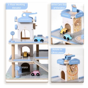 Jouet éducatif de haute qualité pour enfants, <span class=keywords><strong>garage</strong></span> de stationnement pour voitures en <span class=keywords><strong>bois</strong></span> de grande taille, 3 étages, avec véhicule jouet pour garçons - Product Image 5