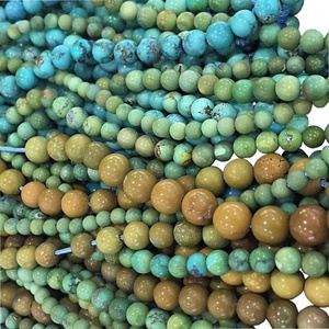 Pierres précieuses naturelles de couleur <span class=keywords><strong>Turquoise</strong></span>, <span class=keywords><strong>perles</strong></span> rondes et naturelles pour la fabrication de bijoux, livraison gratuite - Product Image 3