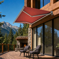Auvent extérieur rétractable en tissu pour configurations de canapés d'extérieur et espaces de vie résidentiels en jardin