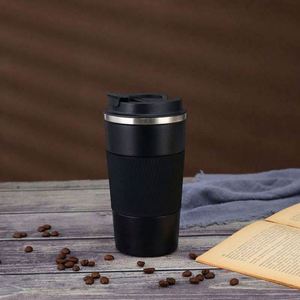 Stainless Steel Vacuum Tumbler Silicone Sleeve Thermal Insulation 380ml/510ml Leak-Proof Travel <b>Mug</b> Pink Red Black Green White - Product Image 5