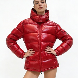 Boying Women's Winter <strong>Classic</strong> Regular Down Jacket Hood Breathable Zipper Casual Warm Goose Coat Coat Polyester Lining ODM / OEM - Product Image 3