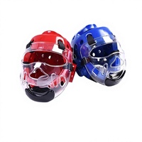 Casque de protection facial de boxe détachable pour enfants et adultes, en maille respirante, en alliage ABS, facile à nettoyer, pour Taekwondo/Sanshou
