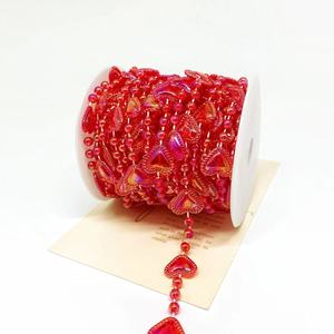 Catena di perline a forma di cuore AB riflettente in plastica per decorazioni finestra di San Valentino, forniture romantiche per anniversari, su bobina - Product Image 6