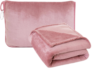 Personalized Logo Color Size 2 1 Knitted Plain Travel <b>Blanket</b> Set <b>Soft</b> Flannel Fleece 2-in-1 Pillow <b>Blanket</b> Airplane Car Comfort - Product Image 1