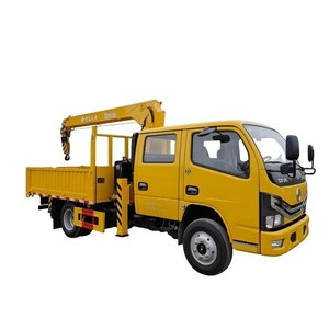 รถบรรทุกติดเครนตงเฟิง 2 แถว 3.2 ตัน ขับเคลื่อน 4x2 6 ล้อ รถเครนบูมยืดไสลด์ 5 ตัน - Product Image 1