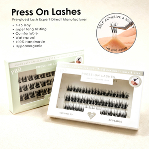 Bande extensible légère et stylée, tenue 7-15 jours, cils à presser volumineux style <span class=keywords><strong>Manga</strong></span>, taille personnalisée, emballage en gros pour Royaume-Uni, France, Italie - Product Image 1