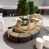 Banc-jardinière moderne en fibre de verre Y502 pour extérieur – Idéal pour gymnases, parcs, écoles, hôtels et centres commerciaux – Sièges d'attente commerciaux durables