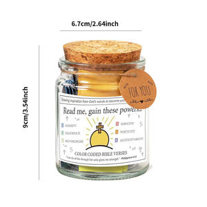 Frasco de Vidrio con Versículos Bíblicos en Inglés, Español y Alemán, Personalizado de Fábrica, con Mensajes sobre Emociones, Sentimientos, Escrituras, Fe, Oración y Esperanza, para Regalos - Product Image 5