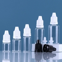 Botella Transparente de PET Reciclable a Prueba de Manipulación de 5ml, 10ml, 15ml, 30ml, 50ml con Puntas de Silicona y Anillo Antirrobo para Gotas Líquidas con Inserto Corto