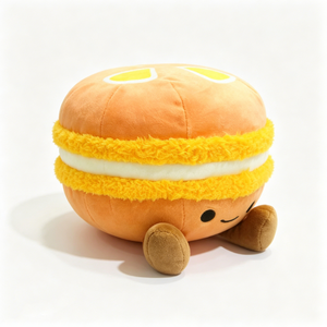 ตุ๊กตาขนมมาการองน่ารักแบบกำหนดเองได้ พร้อมชั้นครีมเนื้อนุ่ม ตุ๊กตาธีมขนมหวาน ตุ๊กตาขนนุ่มมาการองสีส้ม - Product Image 3