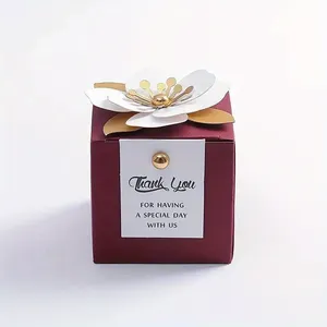 Scatola per Caramelle Personalizzabile in Carta Laminata Lucida Goffrata, Scatolina per Cioccolatini a Forma di Fiore, Bomboniere in Gelatina per Matrimoni e Feste, Contenitore per Alimenti - Product Image 6