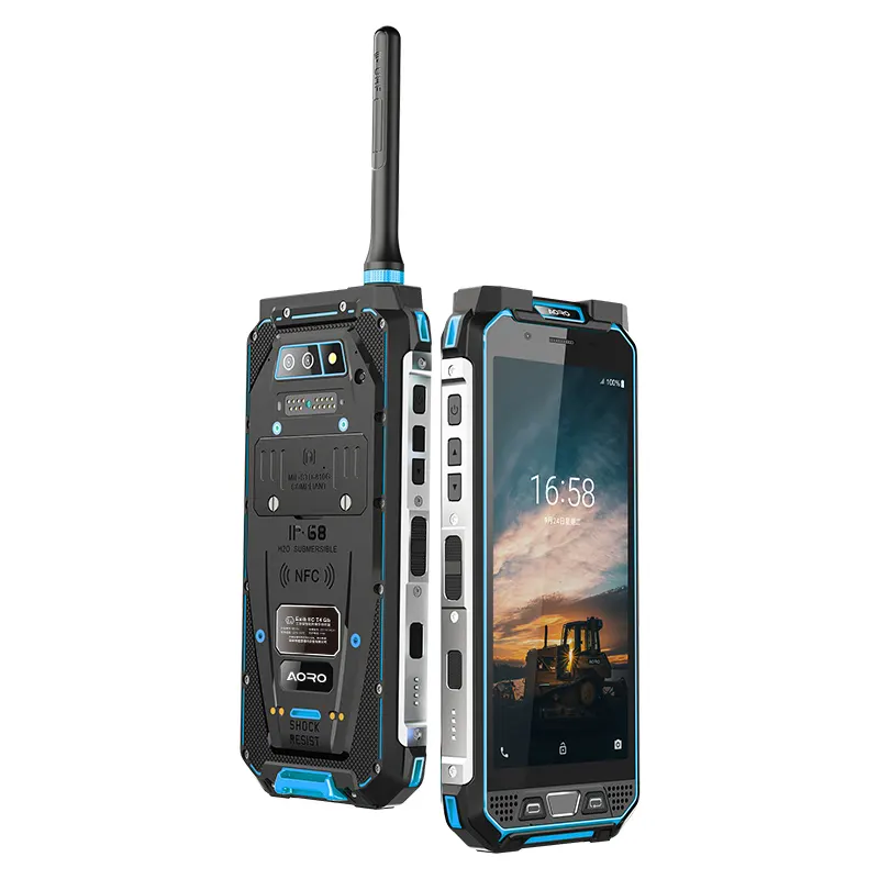 Telemóvel aoro vhf dmr, à prova de choque, walkie talkie, antena interna industrial, celular robusto