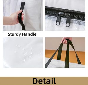 Big Volume Waterproof Storage Bag Durable PE Woven Moving Bags with Handles for Clothes Quilts Home and Travel Organizer - Product Image 3