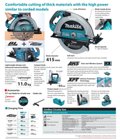 Scie circulaire sans fil Makita HS013GZ 40V Max XGT sans balais, 415 mm, pour travaux lourds, avec AWS