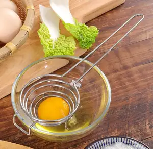 New Portátil Espiral Aço Inoxidável Egg White Separator Egg Yolk Removedor Divisor com Long Handle Kitchen Tool