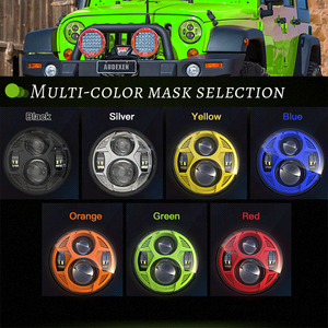 Faro Led redondo de haz Alto y Bajo de 7 pulgadas para motocicleta, Ojos de ángulo ámbar blanco, faros Led individuales de giro Drl para <span class=keywords><strong>Jeep</strong></span> Wrangler - Product Image 4