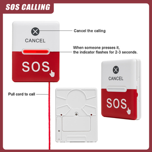 Di động không dây người chăm sóc máy nhắn tin y tá người chăm sóc gọi điện thoại <span class=keywords><strong>SOS</strong></span> nút hoảng loạn cho người già khẩn cấp hệ thống báo động 1 ánh sáng 1 buzzer - Product Image 4