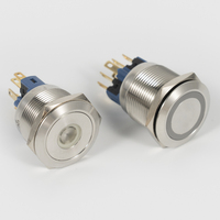 Bouton-poussoir momentané à verrouillage en acier inoxydable IP67 de 12 mm, 16 mm, 19 mm, 22 mm, 25 mm pour unité de convoyeur à rouleaux