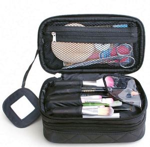 Free Sample Fashion <b>double</b>-layer multifunctional <b>quilted</b> makeup bag Women's makeup bag - Product Image 3