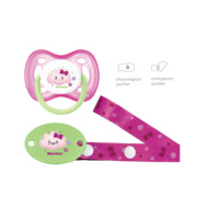 Sucette pour bébé sans BPA avec attache de sécurité et boîte de rangement hygiénique en PP, sucette en silicone anti-chute
