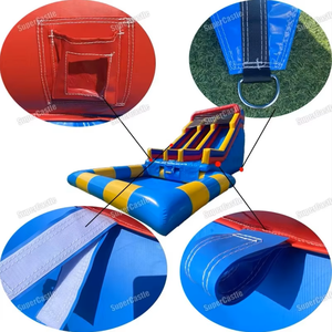Tobogán Acuático Inflable con Piscina, Tobogán Acuático Inflable Gigante <span class=keywords><strong>de</strong></span> Tres Carriles <span class=keywords><strong>de</strong></span> Grado Comercial para <span class=keywords><strong>Alquiler</strong></span> en Fiestas <span class=keywords><strong>de</strong></span> <span class=keywords><strong>Verano</strong></span> en el Patio Trasero - Product Image 6