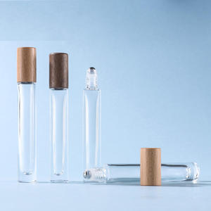 Vente d'usine - Huile essentielle <span class=keywords><strong>parfum</strong></span>ée 10 ml - Flacon en verre transparent avec bille roulante et couvercle en bambou - Product Image 2