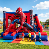 Château gonflable commercial extérieur à thème super-héros Spider-Man, structure de saut gonflable en PVC