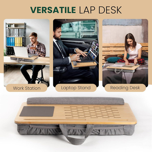 Natural Bamboo Laptop Table <strong>Desk</strong> Portable Adjustable Panel Tilt Laptop Bed Laptop <strong>Desk</strong> for Home Office Sofa - Product Image 2