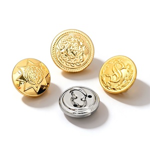 Metal Round Shank <b>Buttons</b> with Embossed Logo Gold and Silver Classic Style for Uniforms and Formal Wear - Product Image 6