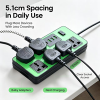6-fach Steckdosenleiste mit USB-Anschlüssen, USB-C, UK-Stecker, Universal-Verlängerungssteckdose mit Schalter für Zuhause, Büro, Desktop-Stromverteiler mit USB
