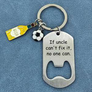 Porte-clés ouvre-bouteille, cadeaux pour papa, grand-père, <span class=keywords><strong>oncle</strong></span>, cadeau d'anniversaire, fête des pères, si papa, grand-père, <span class=keywords><strong>oncle</strong></span> ne peut pas le réparer, personne ne peut - Product Image 1