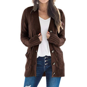 2026 <span class=keywords><strong>maglione</strong></span> Cardigan Anti-Pilling <span class=keywords><strong>con</strong></span> bottone intrecciato <span class=keywords><strong>con</strong></span> Logo frontale lungo Casual da <span class=keywords><strong>donna</strong></span> autunno inverno - Product Image 5