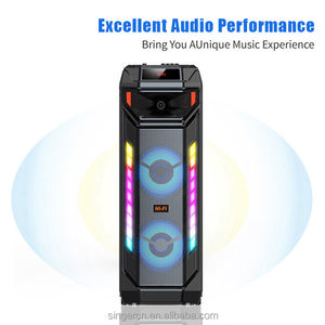 ZQS8271 Altavoz de suelo BT doble de 8 pulgadas de alta potencia Cine en casa Sala de estar TV Karaoke Fiestas Altavoz - Product Image 2