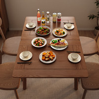 Ensemble de table à manger pliante en bois massif pour gagner de la place, table rectangulaire pliable avec chaises pour petit appartement, cuisine