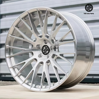 Nouvelles jantes en alliage d'aluminium forgé polies 17x9 5x127/5x139.7 à rayons multiples argentées haute performance, ajustement universel