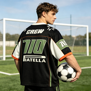 ODM Hochwertige Maßgefertigte Sublimations-Fußballuniform Atmungsaktives Schnelltrocknendes Fußballtrikot mit Eigenem Logo, Nummer und Teamnamen Großhandel - Product Image 4