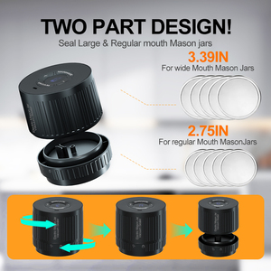 Máy hút chân không điện tử <span class=keywords><strong>2025</strong></span> tương thích với các loại lọ miệng rộng và miệng thường, tích hợp máy hút chân không không dây, tiện dụng cho việc đóng hộp. - Product Image 3