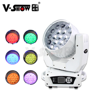 VSHOW Aura1915 RGBW 4 en 1 LED 19 pièces 15W Boîtier blanc Zoom Beam Wash Moving Head Light pour scène Effet et DJ Disco