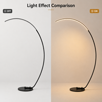 Lampadaire d'angle design nordique moderne de grande taille, lampes de sol LED en arc de luxe en gros pour salon et décoration intérieure